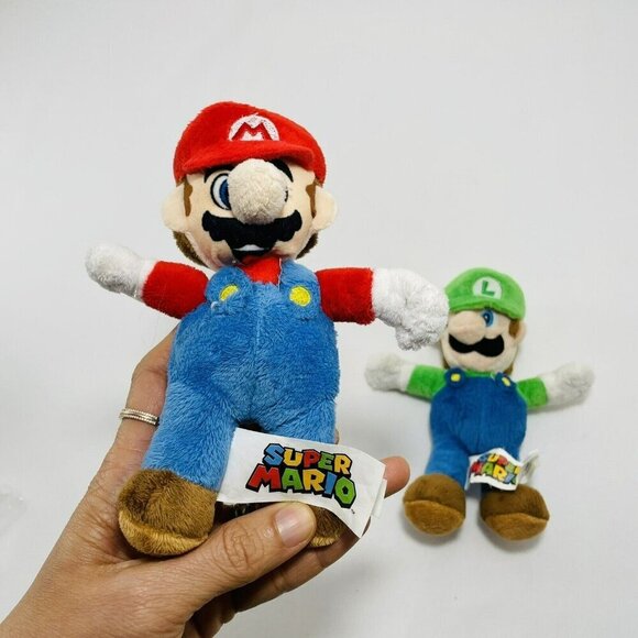 Nintendo Super Mario Luigi Plush Toy Set Brothers Twins Men Red Green Video Game - Picture 9 of 12